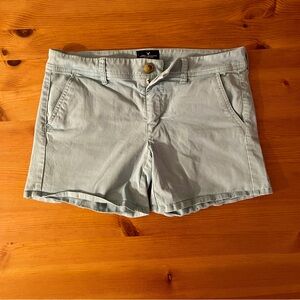 American Eagle Light Blue Midi Khaki Shorts